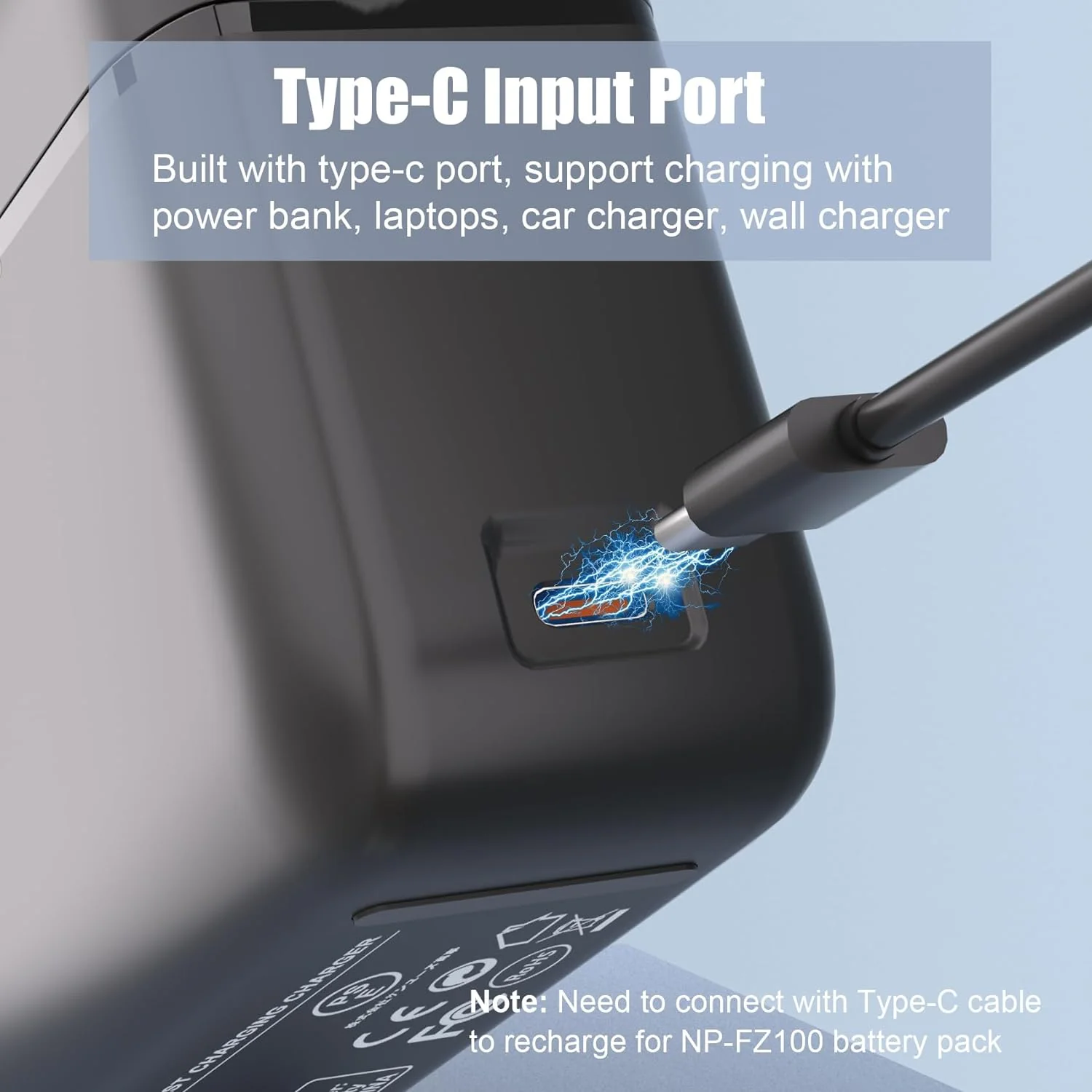 JYJZPB Upgraded Battery Fast Charger Case for Sony NP-FZ100 - Image 3