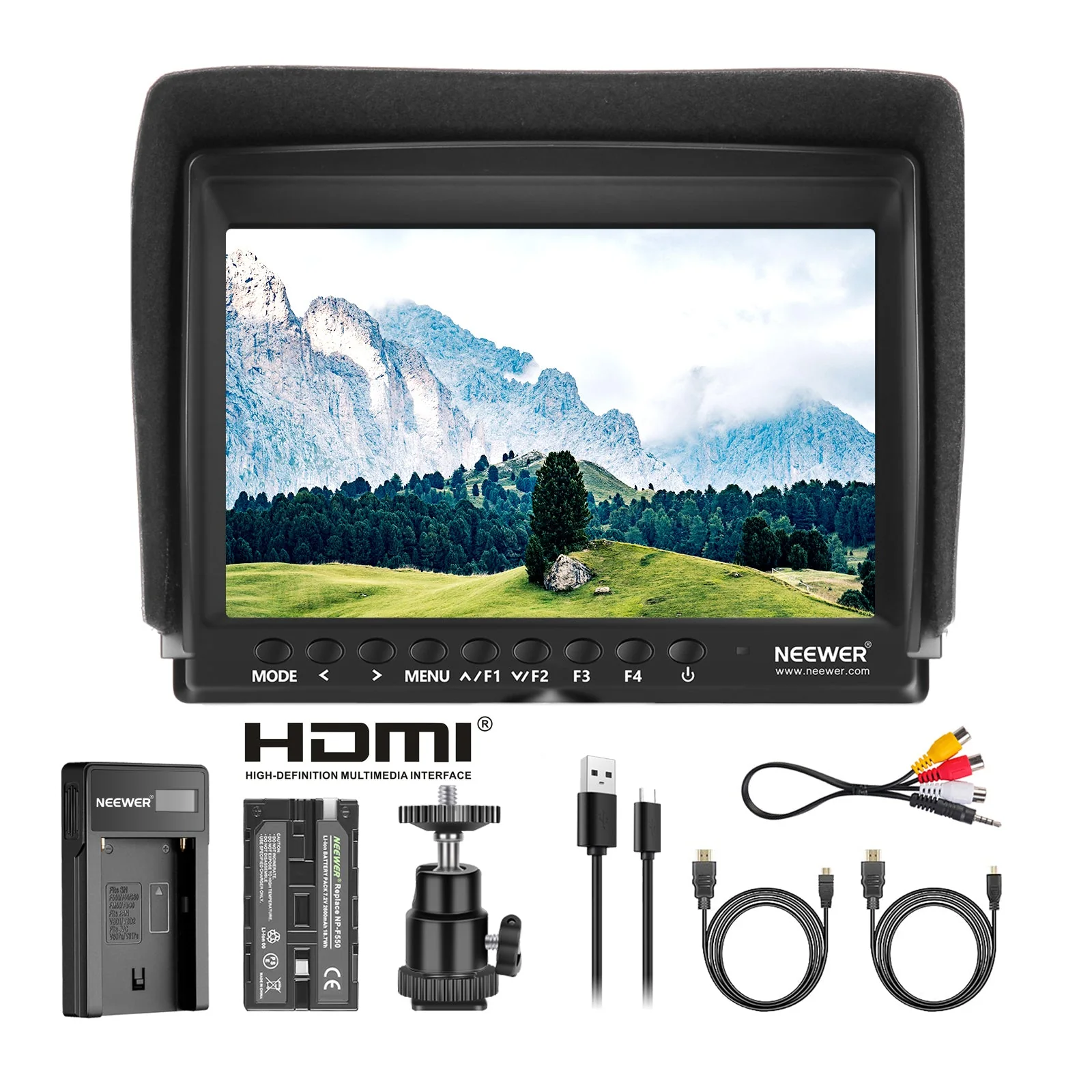 NEEWER F100 7 Inch HD Camera Field Monitor Kit - Image 8
