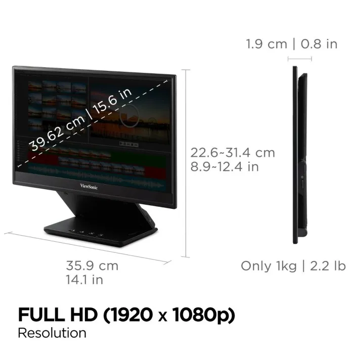 ViewSonic 15.6" VP16-OLED Thin Portable Monitor - Image 4